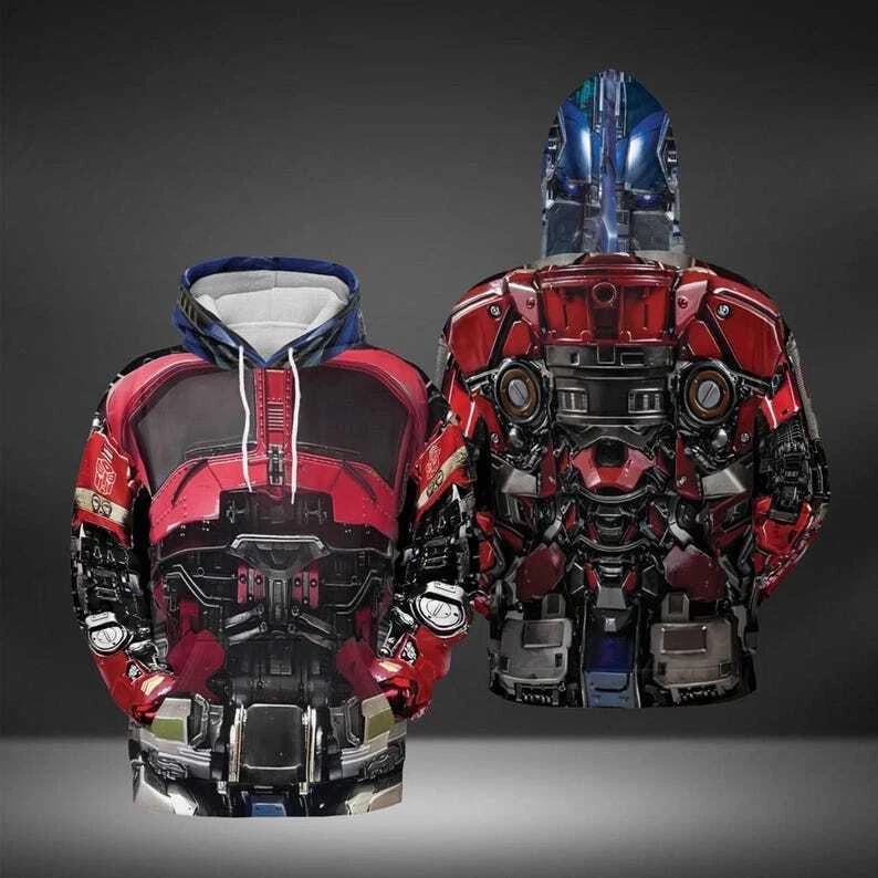 Optimus Prime Robot Cosplay 3D Hoodie