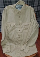 Vintage 1970s LEVI's Tan/Beige  Western style shirt   Large