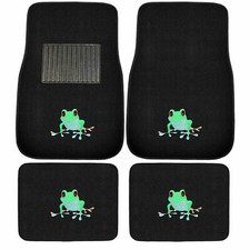 New 4pc Green Tree Frog Treefrog Car Truck Black All Weather Carpet Floor Mats
