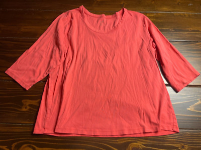 J.J Sweater, Women's Size 2X, Pink, Pullover, ¾ Sleeve, Loose Fit, Pocket-Neck