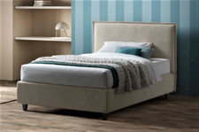LETTO BEATRICE L.80/90/120/140 C/SENZA RETE CONTENITORE RIVESTITO TESSUTO LUSSO