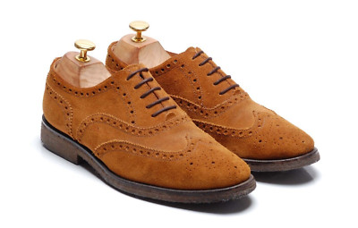 Shipton & Heneage hellbraune Wildleder Brogues Schuhe: `Derwent` UK 6 US 7 EU 40
