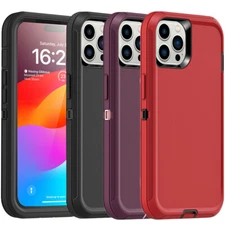 For iPhone 15 Pro Max /15/15 Pro Case Heavy Duty Shockproof Rubber Hard Cover