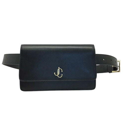 JIMMY CHOO Varenne Waist Body Bag Leather Black Ladies [Used-AB] Pawn Shop