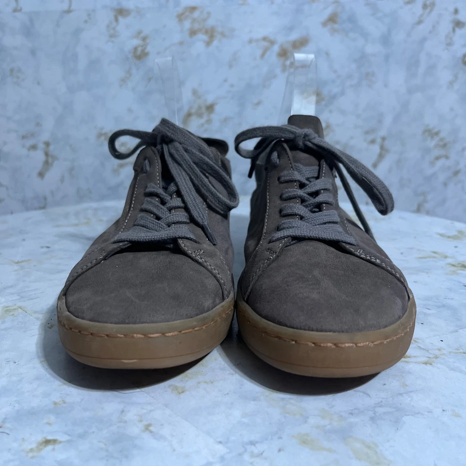 Sam Edelman Women's Size 7.5 Shoes Gray Brown Leather Low Top Fashion Sneakers - Image 2 of 4