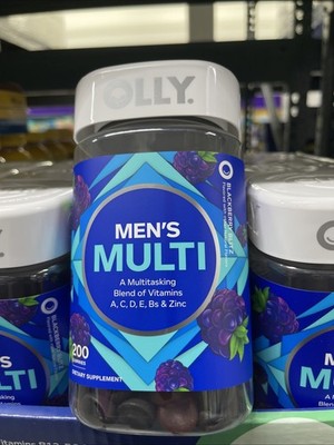 OLLY Men s Multivitamin Gummy Health & Immune Support Blackberry 200 Gummies .