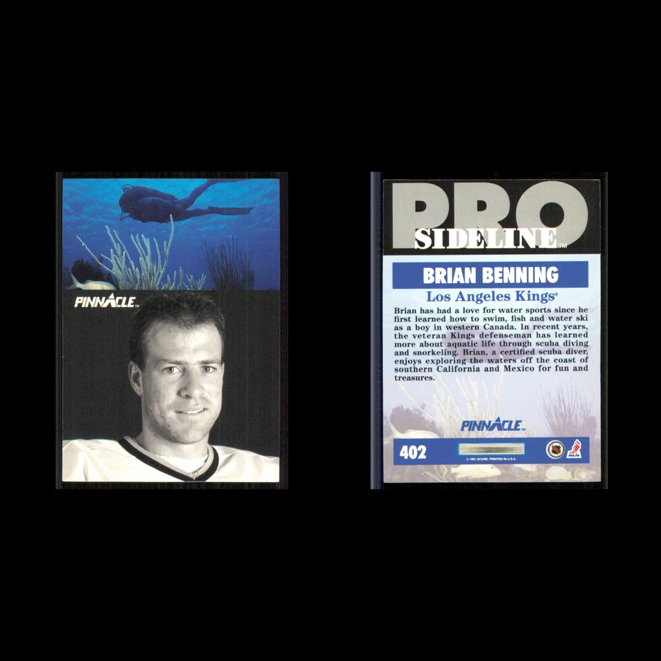 Brian Benning #402 1991 Pinnacle Los Angeles Kings Hockey Card NHL NM - Image 3 of 3