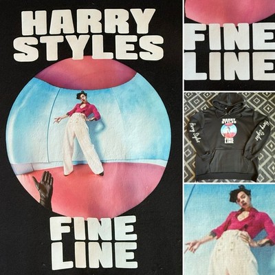 HARRY STYLES Fine Line Brit Pop Heat Transfer Hoodie. MEDIUM Preowned NV