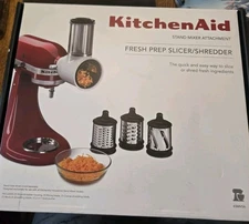 KITCHENAID WHITE FRESH PREP SLICER SHREDDER STAND MIXER ATTACHMENT NEW OPEN BOX