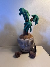 Greenhouse by Russ Palm Tree Plush Stuffed Plant in Pot w/ Sleeping Face