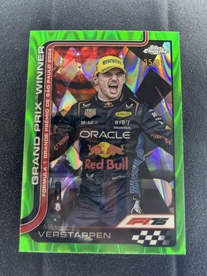 2025 Topps Chrome F1 Max Verstappen Green Raywave Grand Prix Winner /99 #113