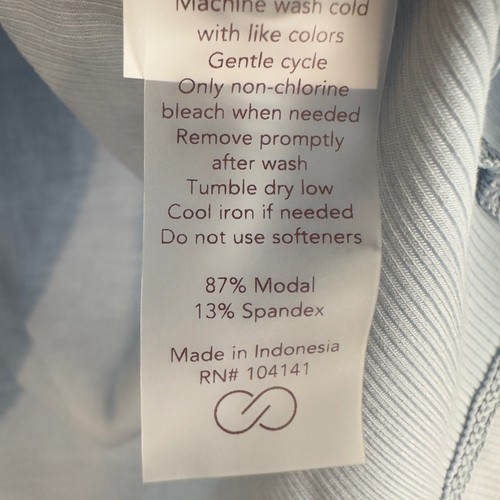 CALIA Womens Rib Short Sleeve Polo Shirt Light Blue XL WCG11060F NEW - Picture 3 of 7