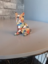 SMALL CERAMIC MOSAIC TILED MULTICOLORED CAT ORNAMENT