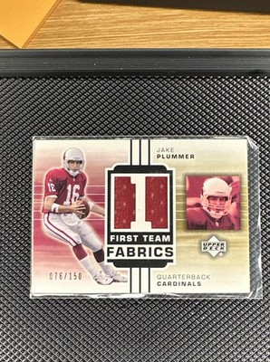 2002 Upper Deck - First Team Fabrics Jake Plummer #FT-JP Gold /150 (MEM)