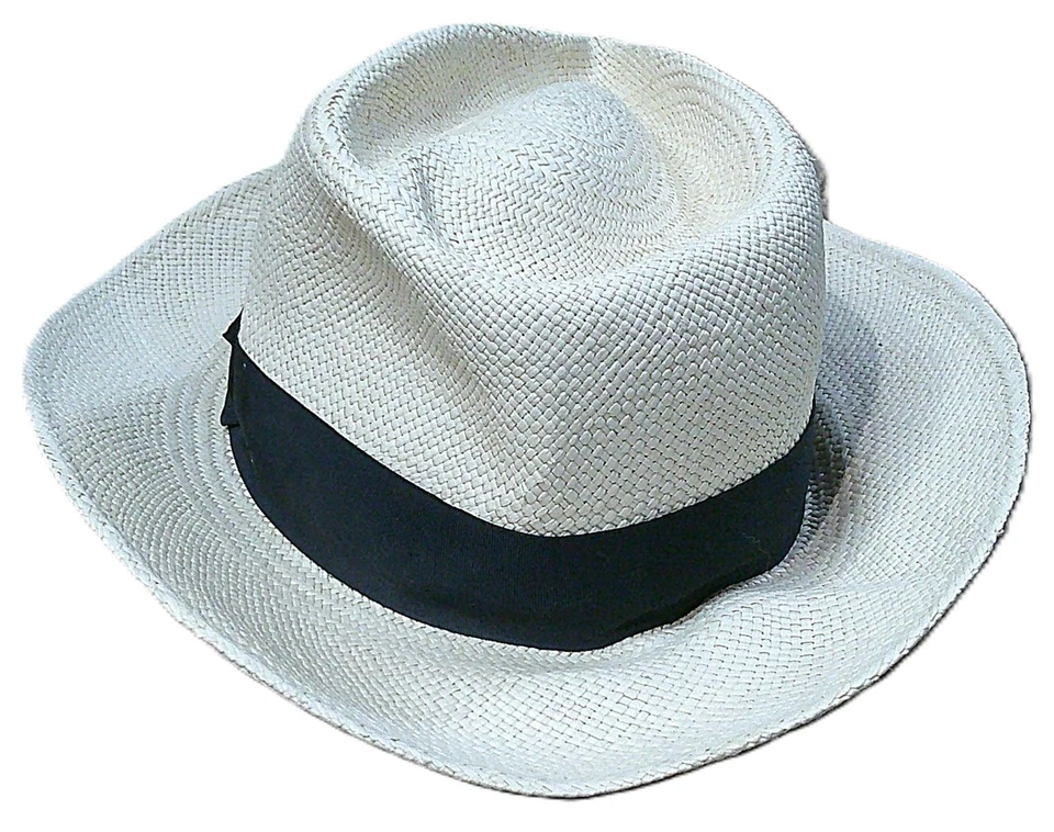 Sombrero Scala Panamá Fedora Talla L tejido a mano Foto 2 de 4