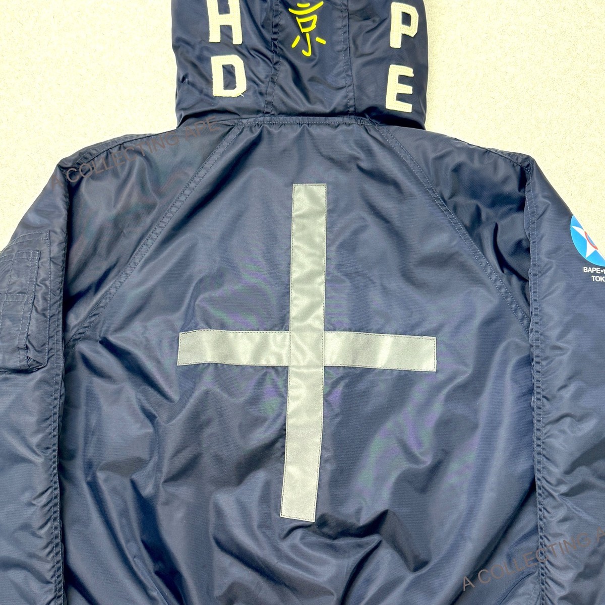 A BATHING APE BAPE NBHD N-2B Shark Jacket Navy NEIGHBORHOOD Collab