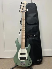 Sadowsky Metroline 21 Fret Vintage M/J Bass 5 String - Solid Sage Green Metallic