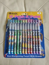 BAZIC Sports Push-A-Point Pencil 12 Per Pack 748 Sport Themes Baseball, Football