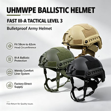 Fast US Ship UHMWPE Ballistic IIIA Tactical Level 3 Bulletproof Army Helmet