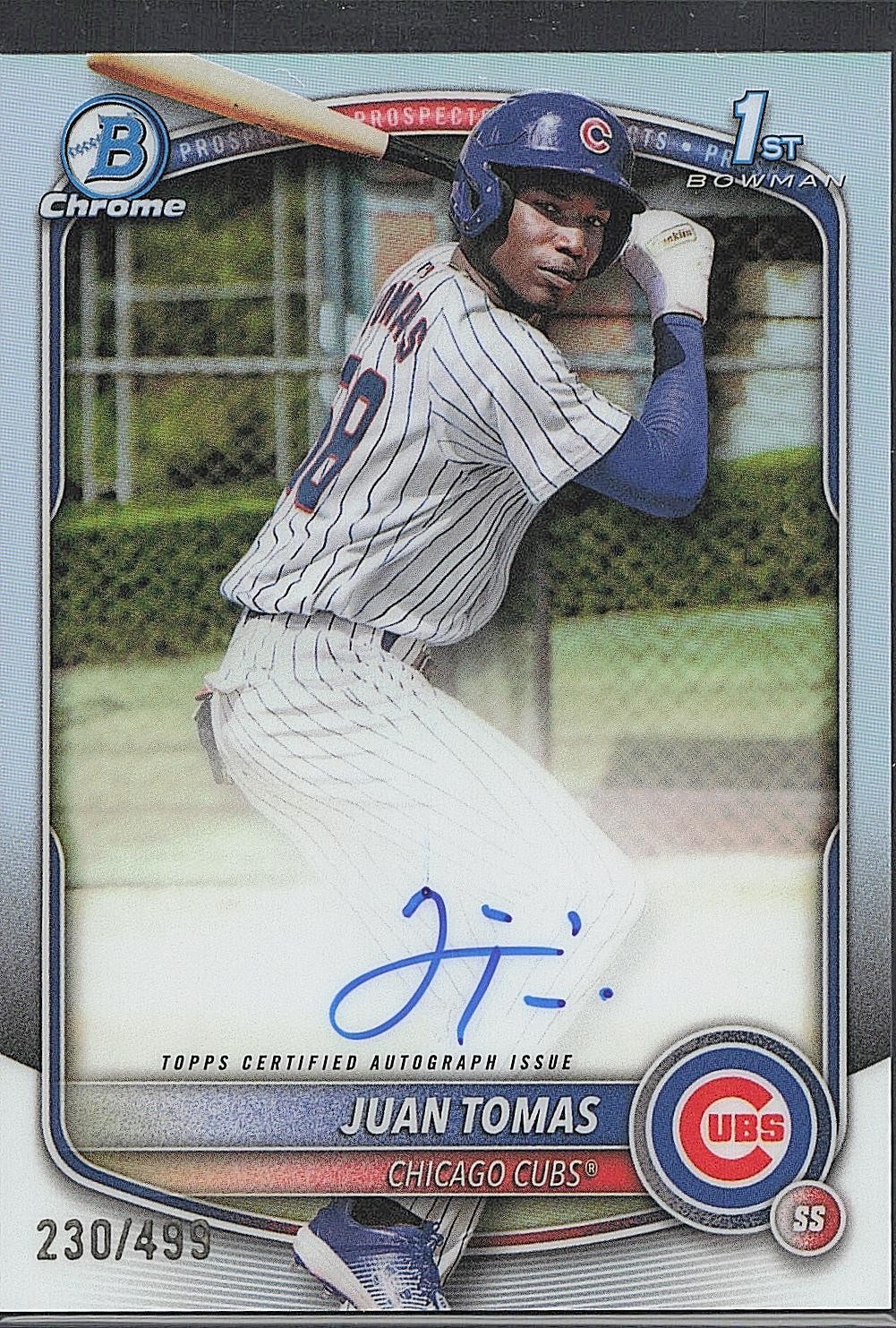 2025 Bowman Chrome #CPA-JT Juan Tomas Prospect Auto Refractor #/499 BZ18