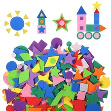 313 Pcs Foam Geometric Shape Stickers Self Adhesive Foam Shape Stickers for S...