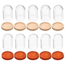  10 Pcs Glasglocke Vitrine Glass Display Dome Kleiner Präsentationsständer