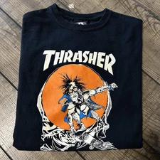 Vintage Y2K Thrasher Pushead Graphic T-Shirt Skateboard Magazine Men’s Medium