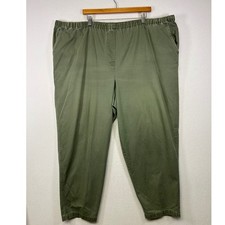 Gorpcore Fashion Bug Women 22/24W Olive Green Elastic Waist Cotton Twill Pants