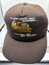 VINTAGE "THE MORE I LEARN ABOUT WOMEN" TRUCKER SNAPBACK HAT - USA MADE