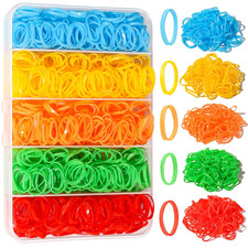 Elastic Hair Bands 5 Colors 600PCS Mini Rubber Bands for Hair with Organizer Box