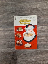 Vintage 1957 Deluxe Sunbeam Automatic Mixmaster Mixer Instruction N Recipe Book