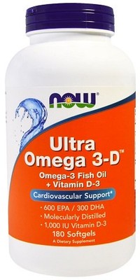 Ultra Omega 3-D mit Vitamin D-3 - 180 Weichkapseln