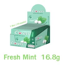 10x Clorets Fresh Mint Sugar Free Spearmint Long Lasting Fresh Breath Candy