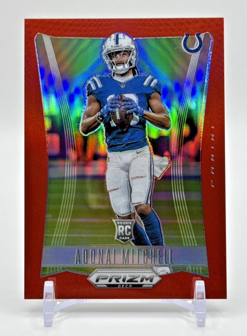 2024 Panini Prizm Deca - Adonai Mitchell #137 Red Prizm /199 (RC)