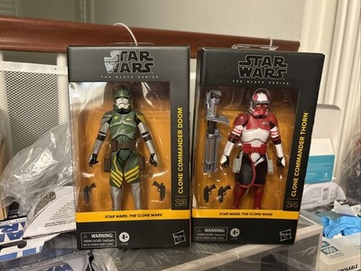 Star Wars The Black Series Clone Commander Doom & Commander Thorn Check Face New