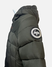 Boys HYPE Puffer Jacket Size 11-12 Years 34" Grey Red Waterproof Coat Kids