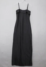 Banana Republic Factory Maxi Dress 4 Black Double Satin Formal Party 2024 NWT
