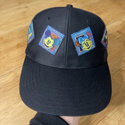 VTG Walt Disney World Animal Kingdom AOP Character Patches Black Hat Rare MINT