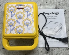 New Preology Electric Non-Stick Cupcake Muffin Maker- New - Retro Floral-Yellow