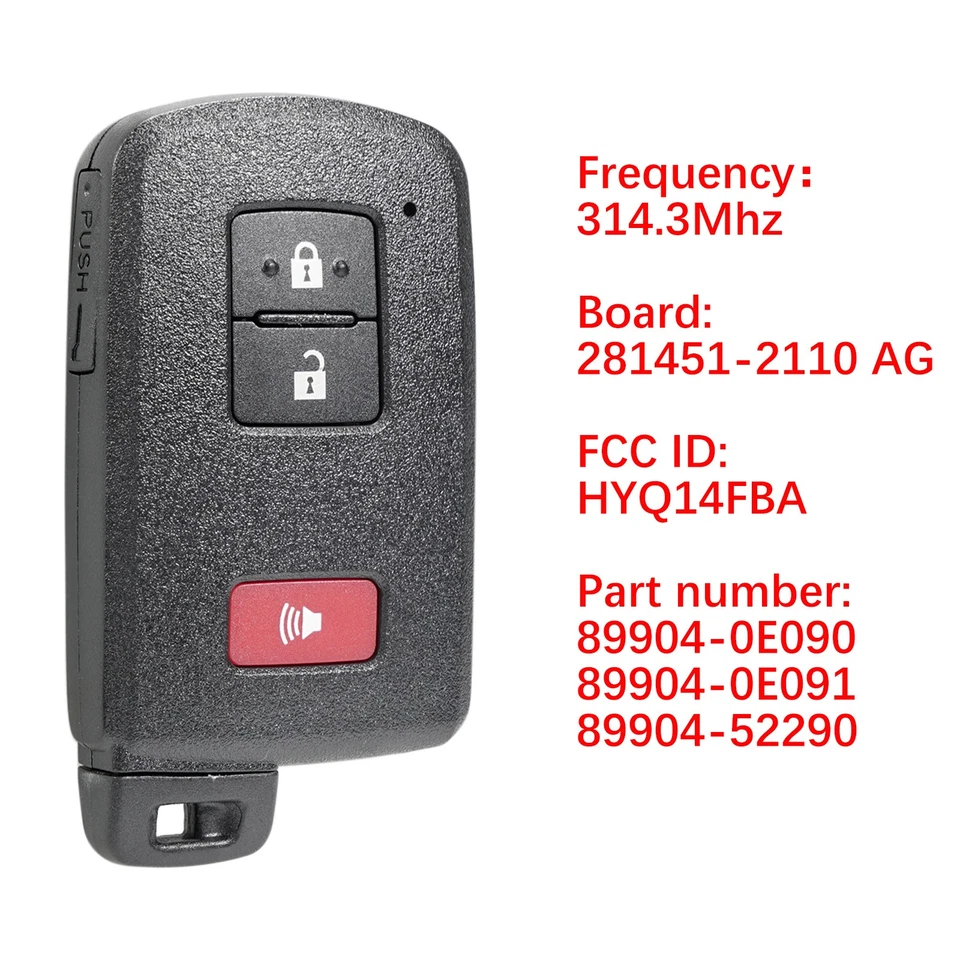 2 para Toyota Tacoma 2015-2020 Smart Keyless Remote Llavero HYQ14FBA AG Board Foto 2 de 4