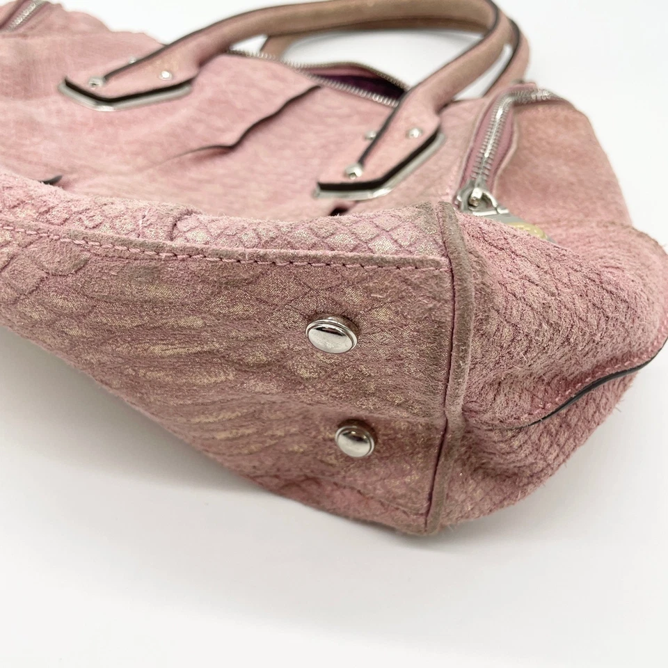 B Makowsky замшевая кожаная сумка сумка розовый металлический змея улицы гламур Maximalist - Изображение 4 из 4