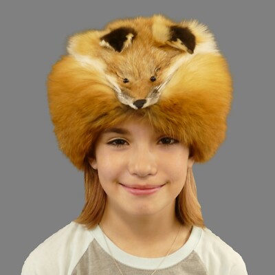 Glacier Wear Russian Imported Red Fox Fur Davy Crockett Hat