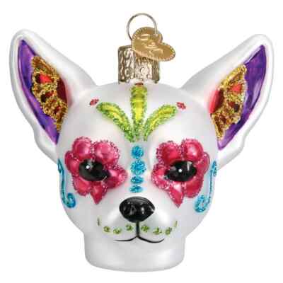 Old World Christmas DIA DE LOS MUERTOS DOG (26097) Glass Ornament w/OWC Box