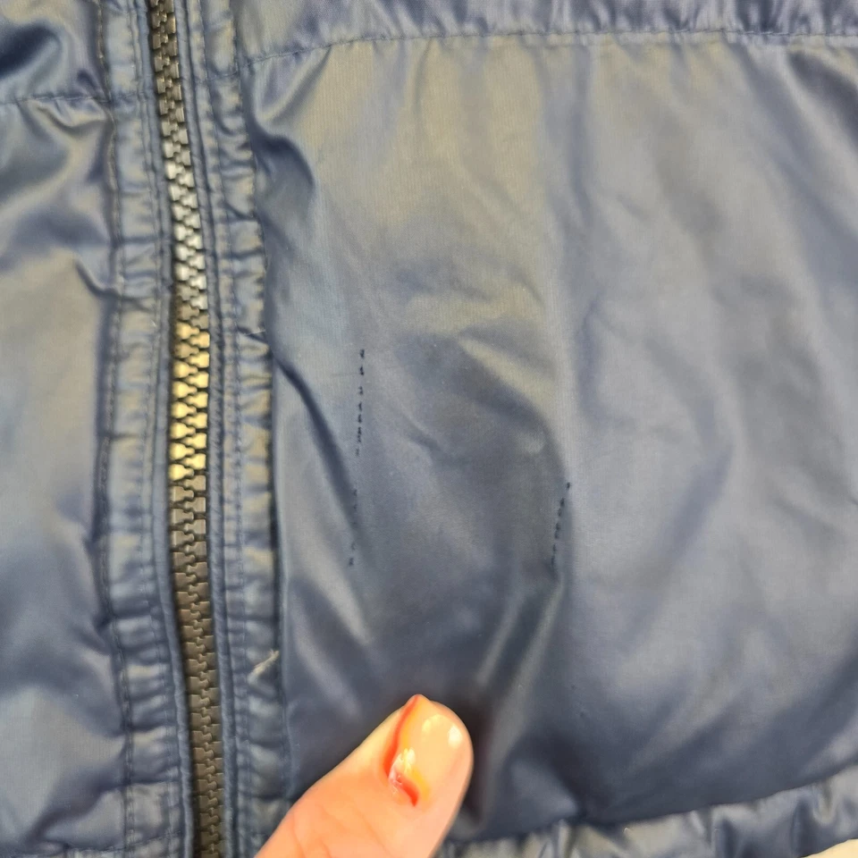 Vintage Gap Down Puffer Jacket Boys L 8/10 Navy Blue Fleece Lined Type G86 - Image 2 of 4