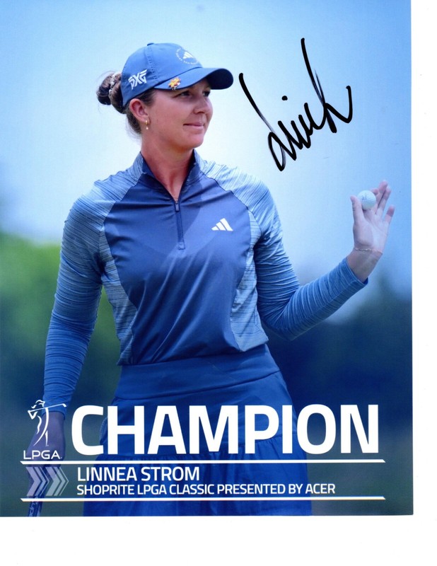 Linnea Strom LPGA star hand signed autographed 8x10 golf photo