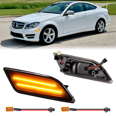 2x Vorne LED Seitenmarkierungsleuchten Für 2012-14 Mercedes W204 C250 C300 C350