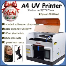 ACHI A4 UV Printer Epson L800 DTG Inkjet Printer For Metal Glass Wood Phone Case