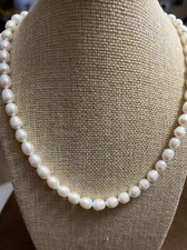 Freshwater Pearl Necklace Signed 925 FAS