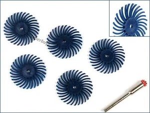 5pc 400Grit 25mm Brush Nylon Brillance radiale polissage Buffing Rotary Wheel Tool