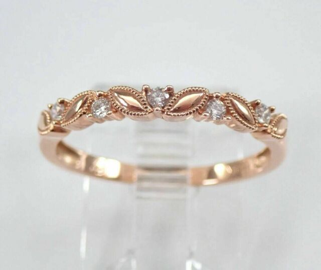 1 Ct Round Cut Simulated Diamond Women Engagement Band Ring 14K Rose Gold Plated